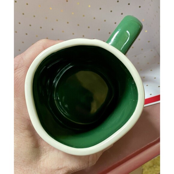 Rae Dunn Artisan Collection COCOA White w/Green Interior Double Sided Winter - Picture 5 of 7